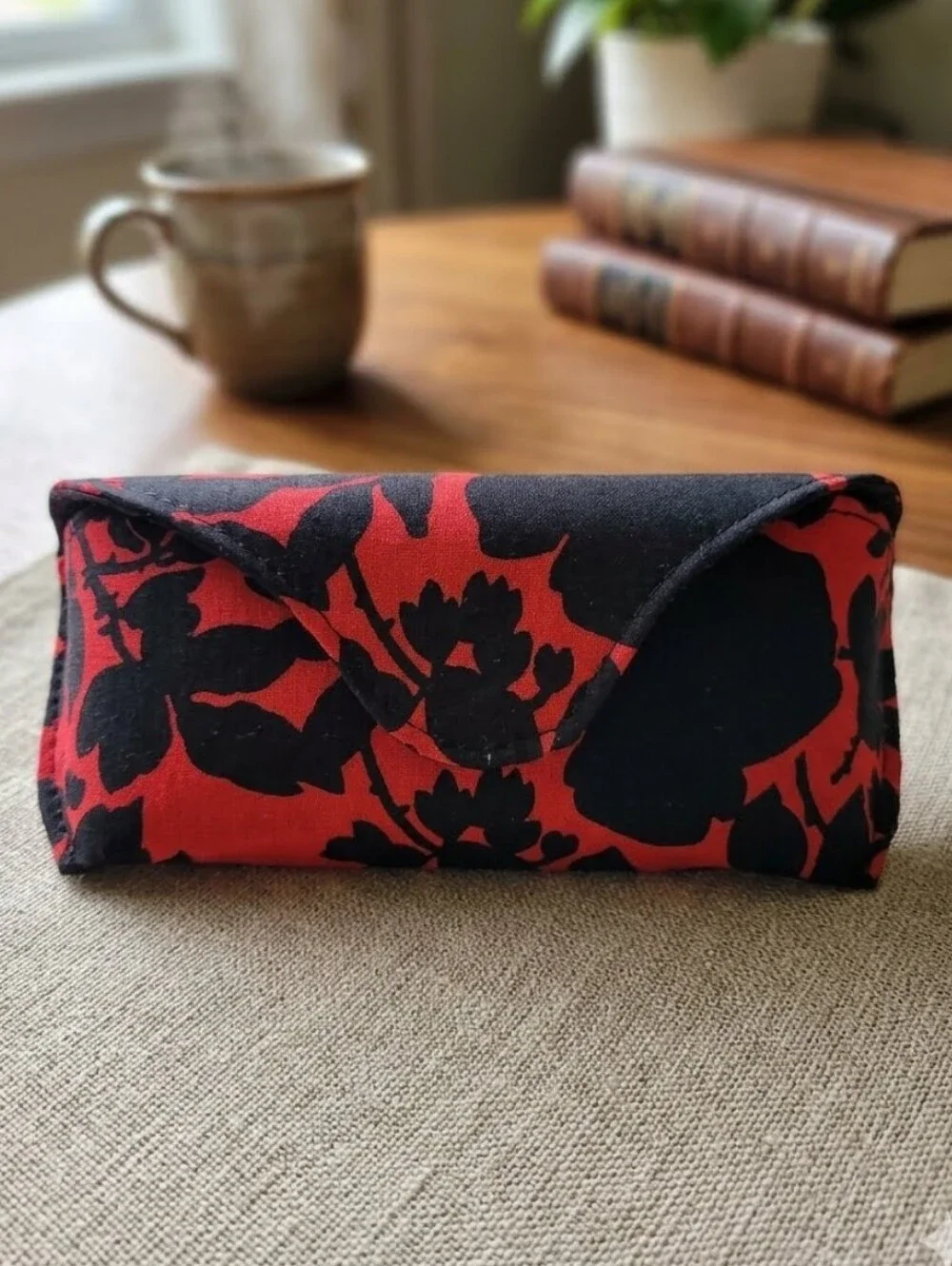 Vera Bradley Red and Black Floral Glasses Case